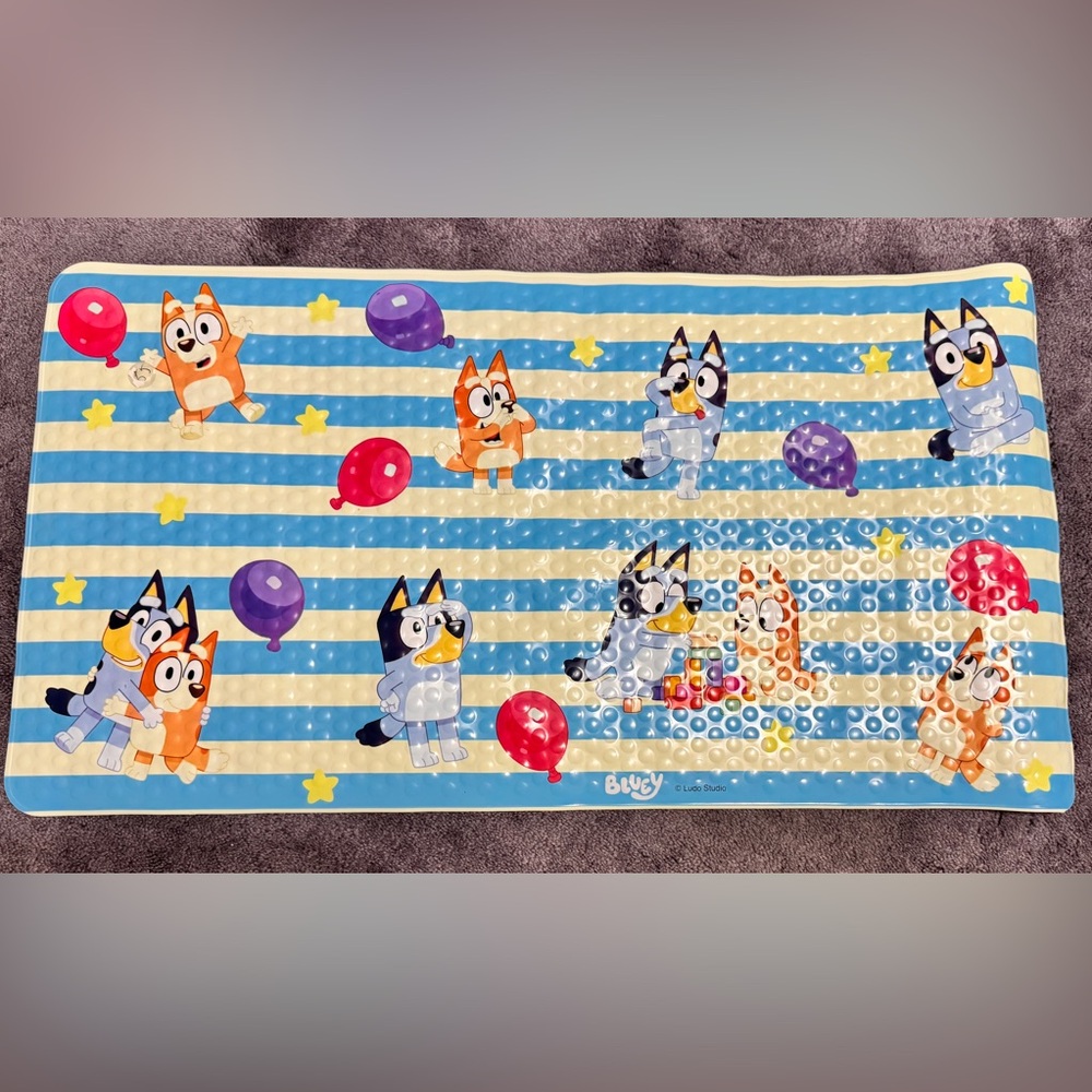 Bluey & Friends Bath Mat 15x 28 approx NWOT